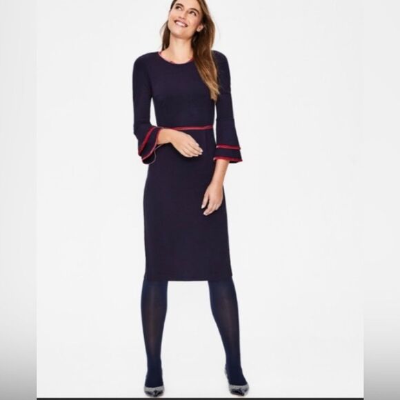 Boden Cora Dress, Navy Blue and Red, Size 6 Regular - Picture 1 of 8